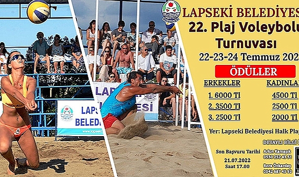 LAPSEKİ BELEDİYESİ PLAJ VOLEYBOLU TURNUVASI BAŞLIYOR