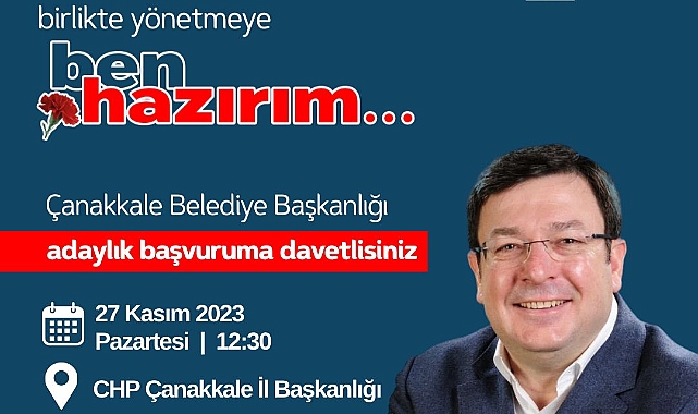 Muharrem Erkek 27 Kasım'da adaylığını açıklıyor