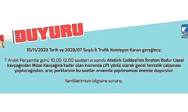 BELEDİYEDEN ÖNEMLİ DUYURU!