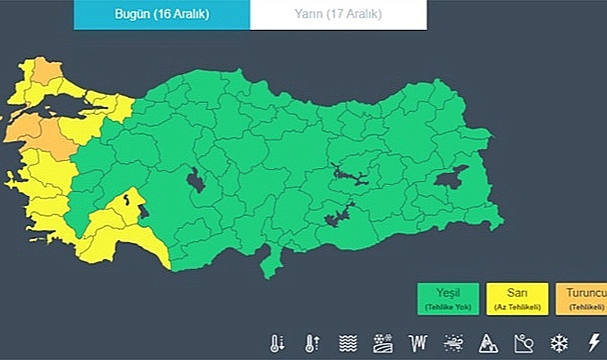 ÇANAKKALE İÇİN TURUNCU ALARM!