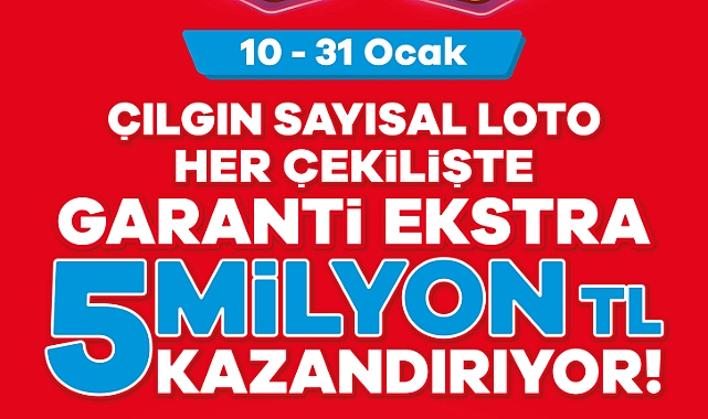 Çılgın Sayısal Loto’da   4 talihli toplam ekstra 5 milyon TL kazandı!