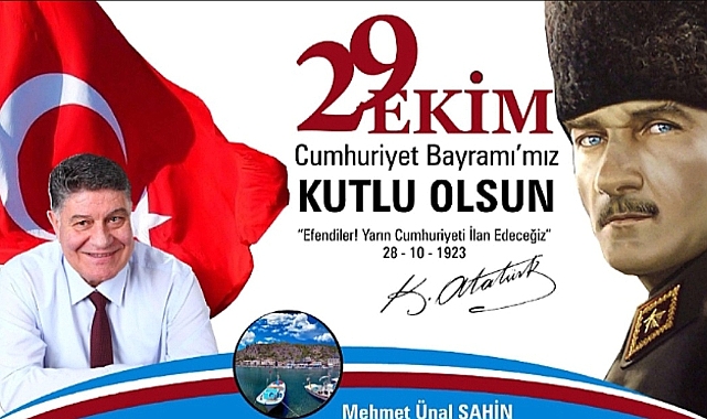 BELEDİYE BAŞKANLARI BİRLİĞİ ÇANAKKALE İL TEMSİLCİSİ ŞAHİN' DEN CUMHURİYET BAYRAMI KUTLAMA MESAJI.