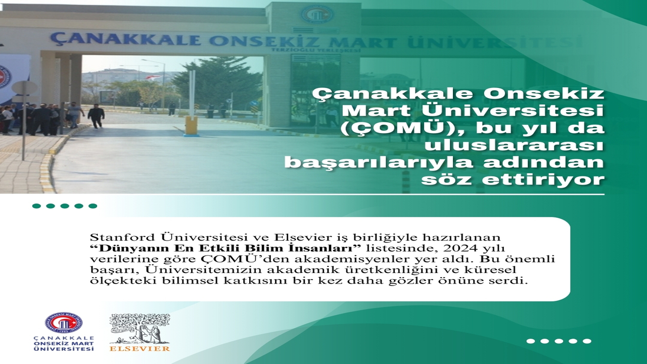 ÇOMÜ’den 20 Akademisyen “Dünyanın En Etkili Bilim İnsanları” Listesinde