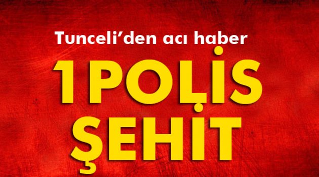 Acı Haber Tunceli'den : 1 polis şehit