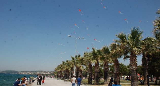 Aliağa’da Uçurtmalar Gökyüzünü Süsledi