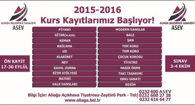 Asev Kurs Kayıtları Başladı