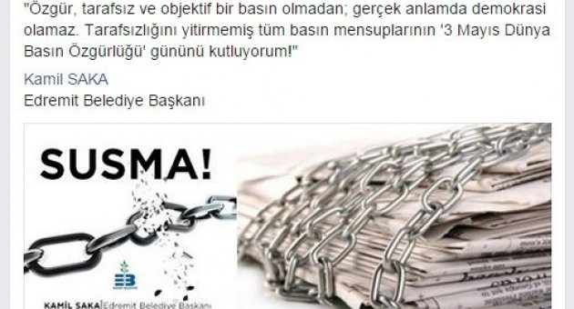 Başkan Saka’dan Basın Özgürlüğü Günü Mesajı