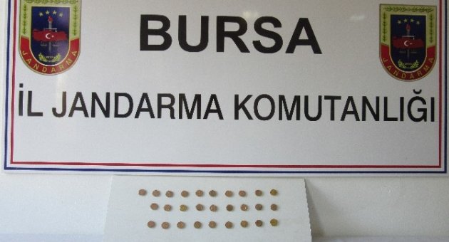 Bursa’da 28 Adet Altın Ve Bronz Sikke Ele Geçirildi