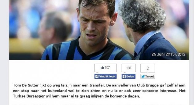 Bursaspor’a Tom De Sutter Tepkisi