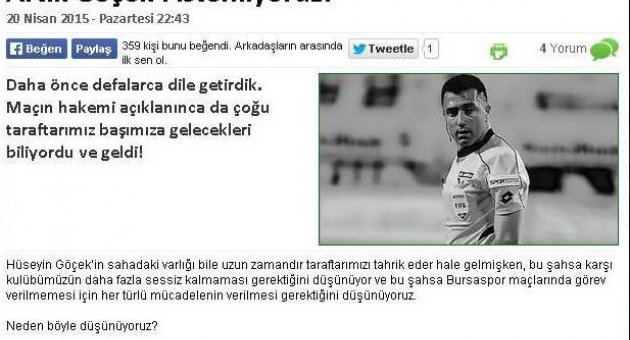 Bursaspor’da Göçek İsyanı