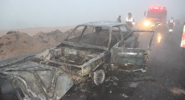 Çan’da Seyir Halindeki Araç Yandı