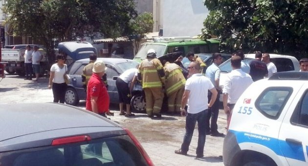 Çeşme’de Araç Yangını Yürekleri Ağza Getirdi