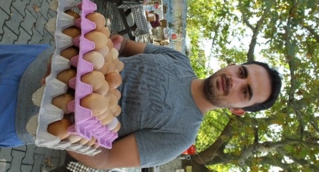 Edremit’te Gezen Tavuk Yumurtası Tutuldu