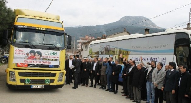 Gürsu Köylerinden Suriyeli Mağdurlara Tır Dolusu Yardım