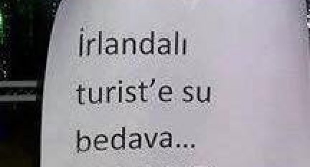 ’irlandalı Turiste Su Bedava’