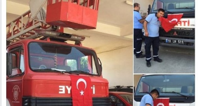 İtfaiyecilerden Teröre Lanet