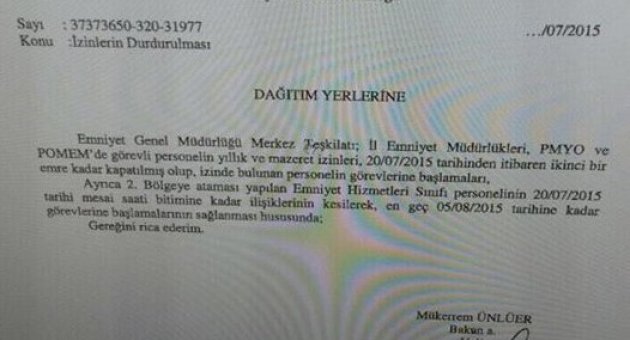 İzindeki Polisler Göreve Çağrılıyor
