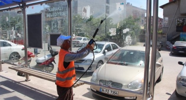 Kapaklı’da Duraklar Temizleniyor