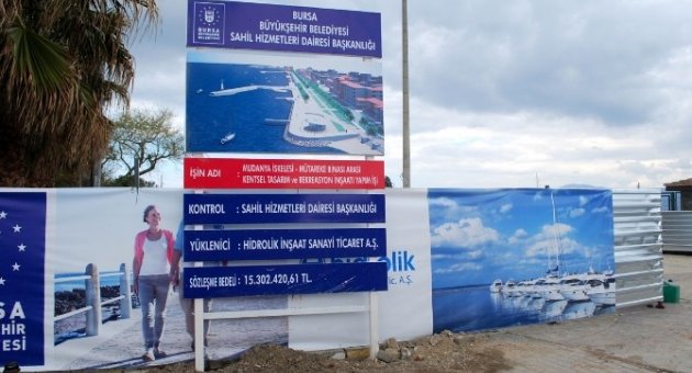 Mudanya’da Sahil Düzenleme Çalışmaları Tüm Hızıyla Devam Ediyor