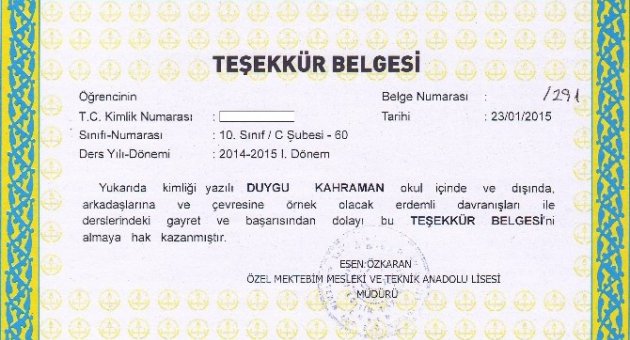Ölmeseydi Teşekkür Belgesi Alacaktı