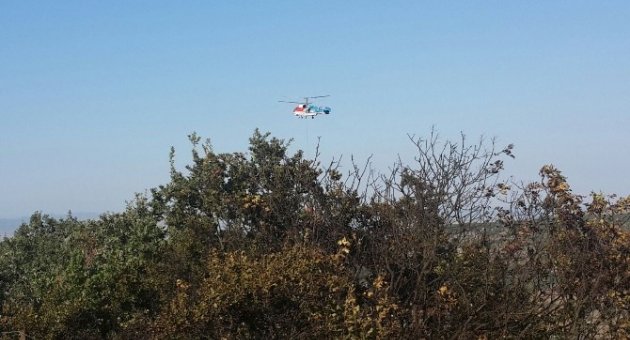 Orman Yangınına Helikopterle Müdahale