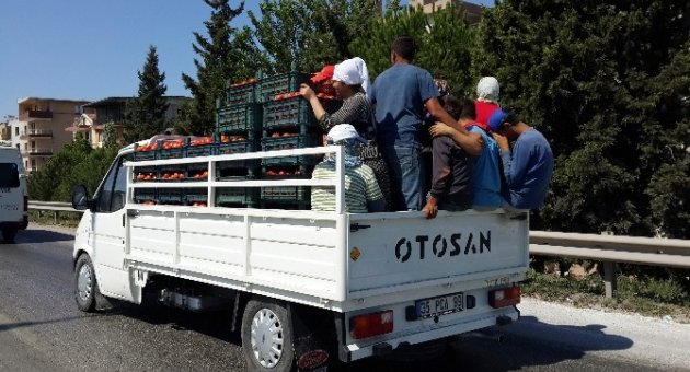 (özel) Açık Kasa Kamyonetin Kasasındaki İşçiler Ölüme Sürüklendi