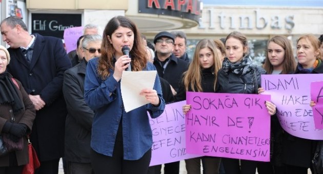 Özgecan Cinayeti Biga’da Protesto Edildi
