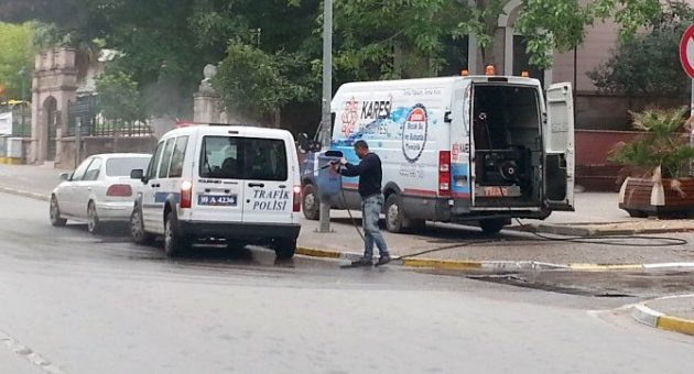 Polis Aracı Dezenfekte Edildi