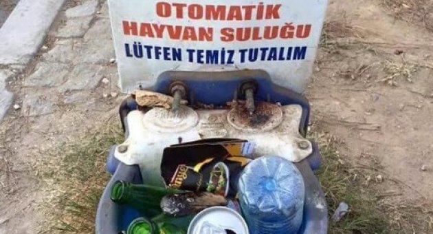 Su Kaplarına Çöp Attılar, Hayvanlar Susuz Kaldı