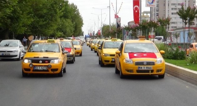 Taksicilerden Kornalı Terör Protestosu