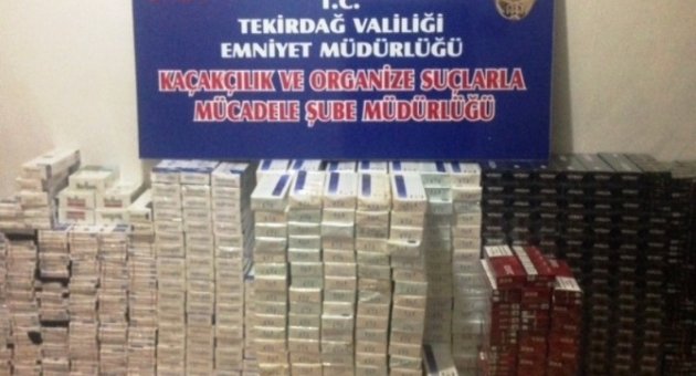 Tekirdağ’da 11 Bin 540 Paket Gümrük Kaçağı Sigara Yakalandı
