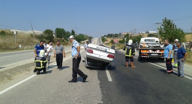 Tekirdağ’da Otomobil Takla Attı: 4 Yaralı