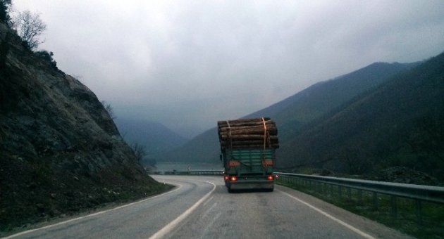 Tomruk Yüklü Kamyonlar Tehlike Saçıyor