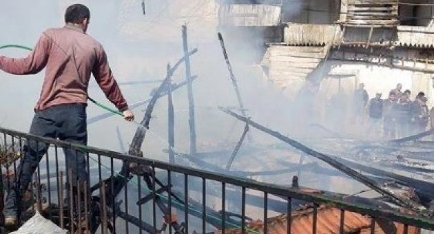 Yangında Tüp Bomba Gibi Patladı