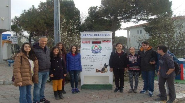 Lapseki'de Sokak Hayvanları İçin Yem Ve Su Makinesi Kondu
