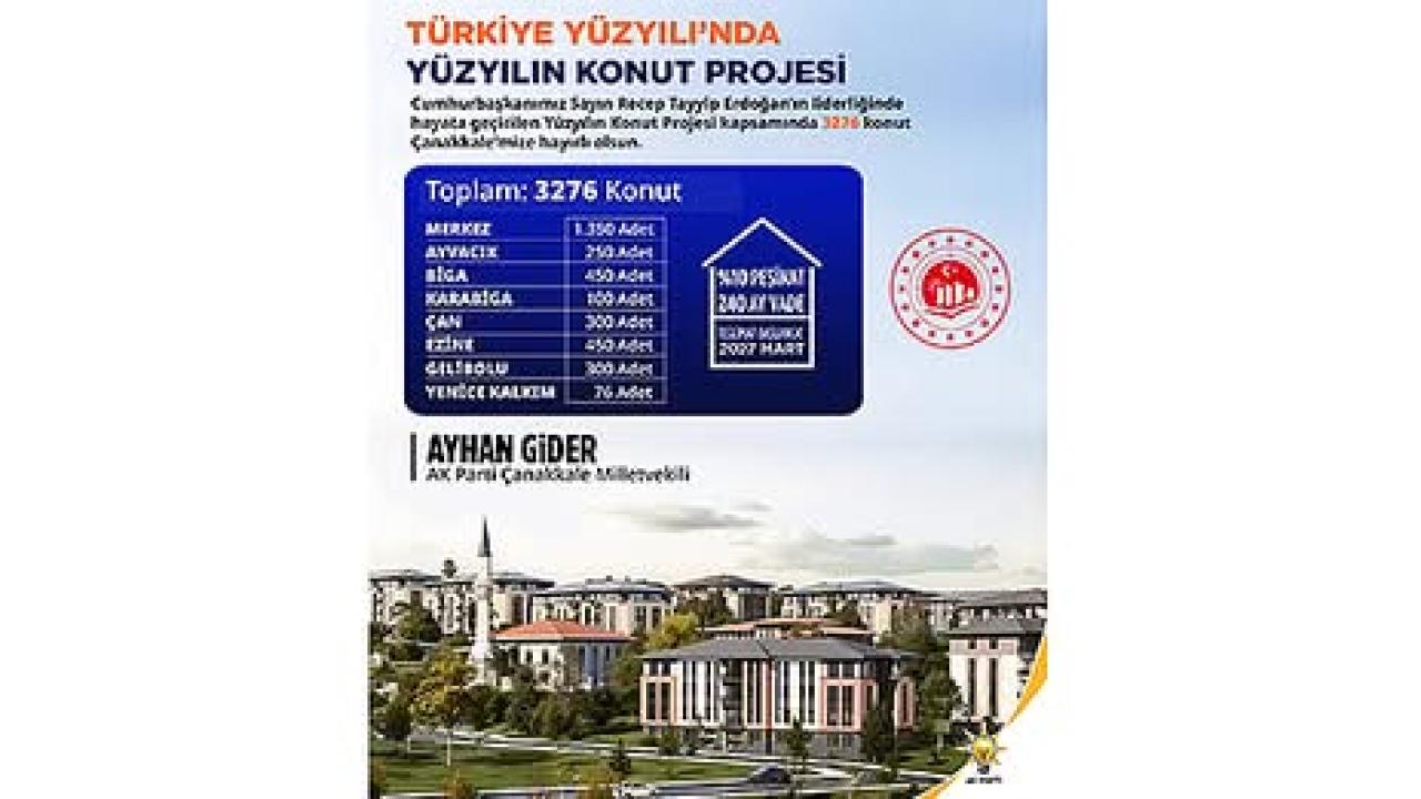 AYHAN GİDER: &quot;YÜZYILIN KONUT PROJESİ ÇANAKKALE&#039;YE GÜÇ KATACAK&quot;