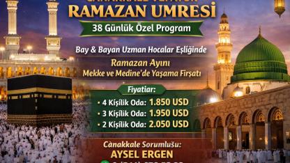 ÇANAKKALE VEFATUR’DAN RAMAZAN UMRESİNE ÖZEL 38 GÜNLÜK PROGRAM