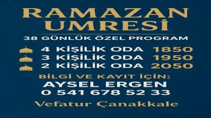 Vefatur Çanakkale’den 38 Günlük Ramazan Umresi Programı