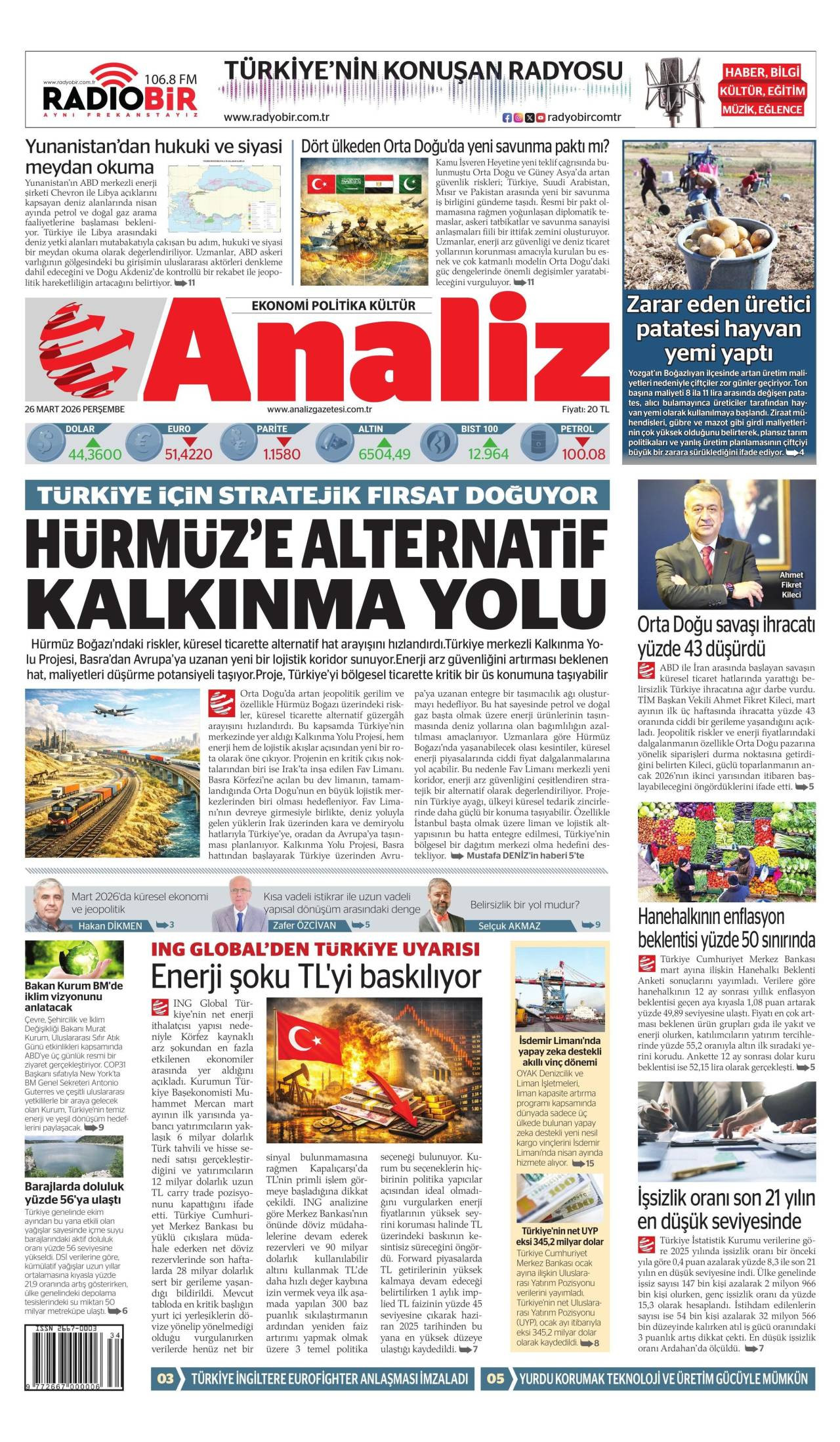Analiz Gazetesi Gazete Manşeti