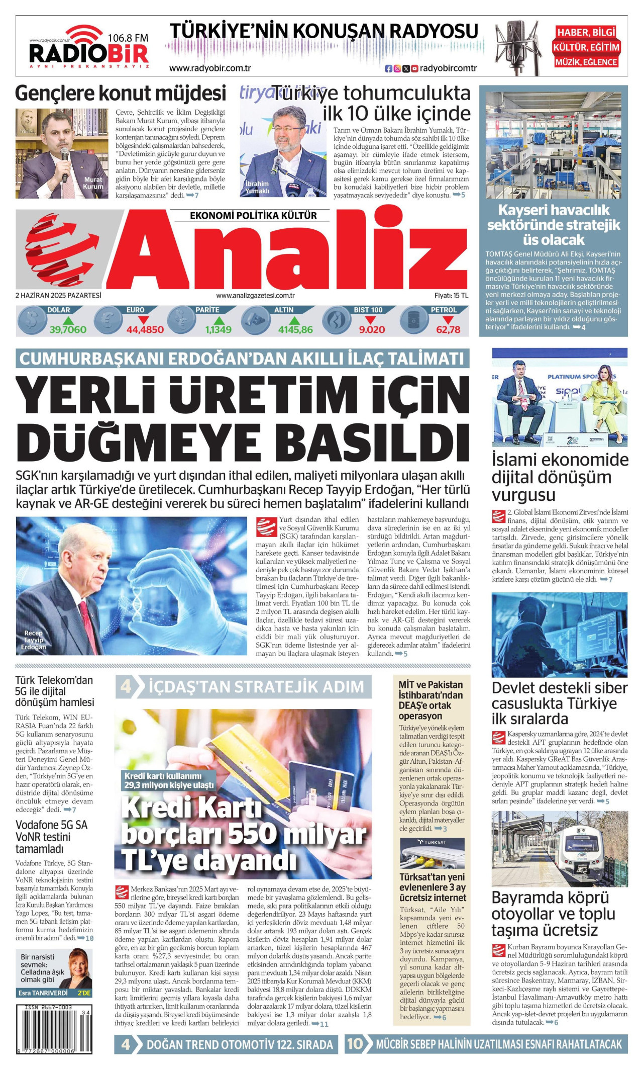 ANALİZ Gazete Manşeti