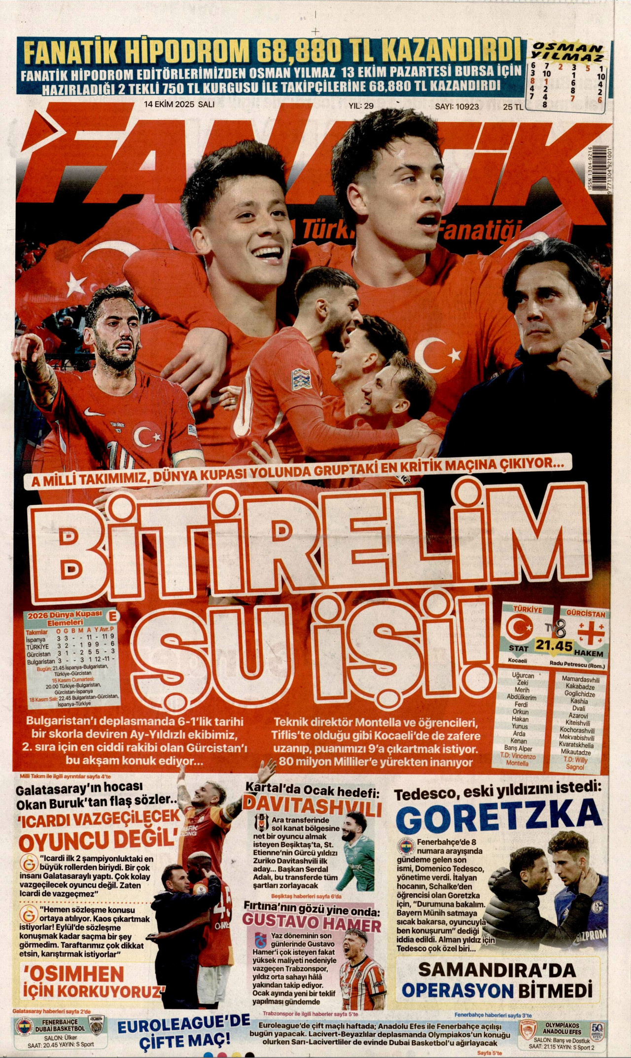 FANATİK Gazete Manşeti