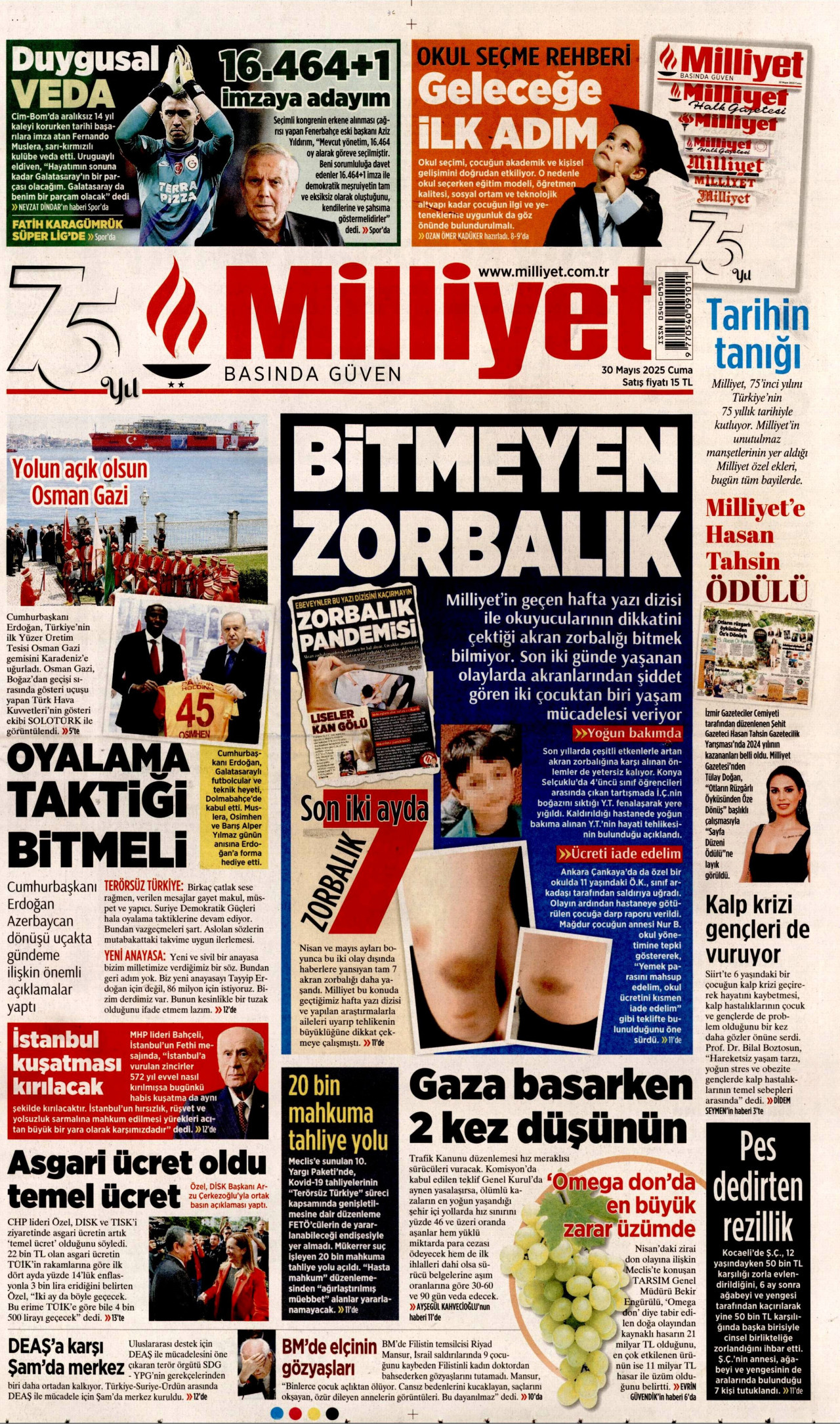 MİLLİYET Gazete Manşeti