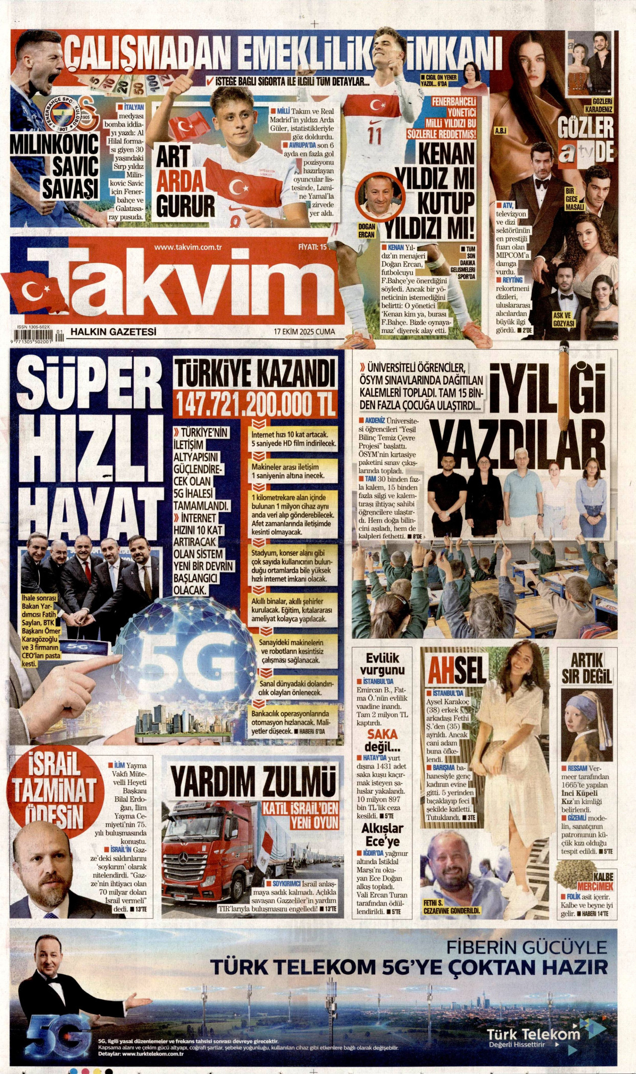 TAKVİM Gazete Manşeti